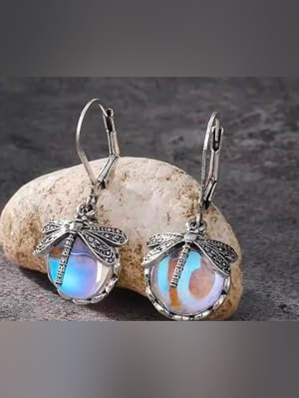 $8 Each Or Bundle 5/$20 Silver Dragonfly Landing On Water Drop Earrings